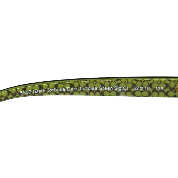 Coach HC5232 Fannie Dark Tortoise/Green Sig C Eyeglass Glasses Frames 52-16 135 - Picture 13 of 15